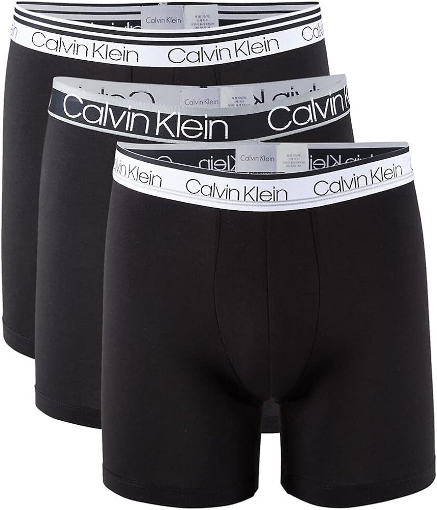 Calvin Klein Men`s Cotton Stretch Variety Waistband Boxer Briefs 3 Pack