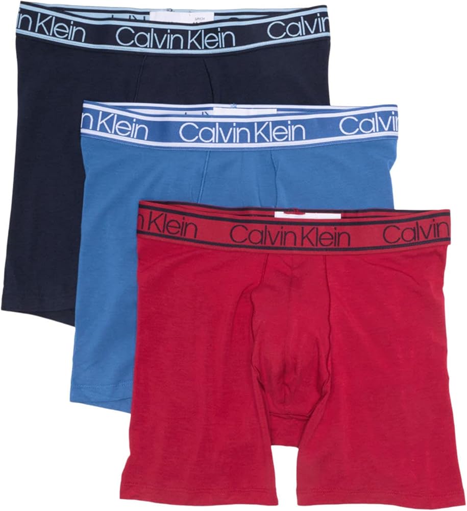 Calvin Klein Men`s The Ultimate Comfort Viscose Boxer Briefs 3 Pack (R(NP2262-909)/B, X-Large)