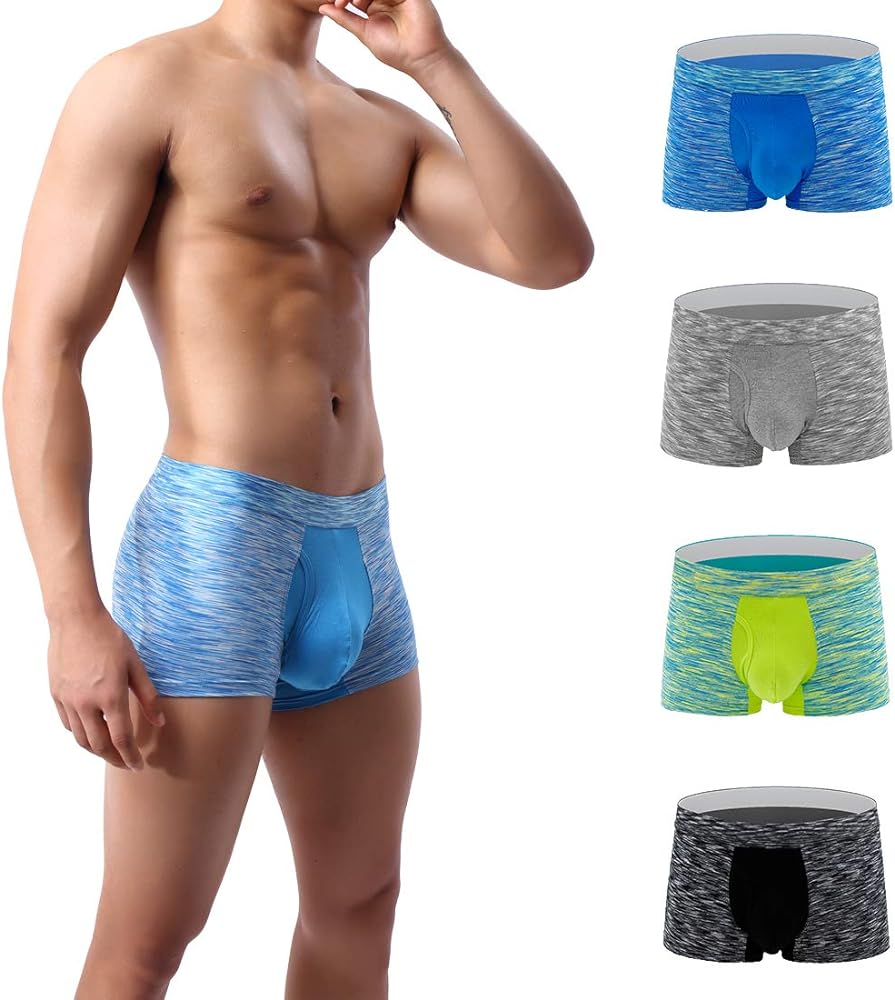 YuKaiChen Men's Pouch Underwear Trunks Performance Bulge Enhancing Boxer Briefs Short-leg