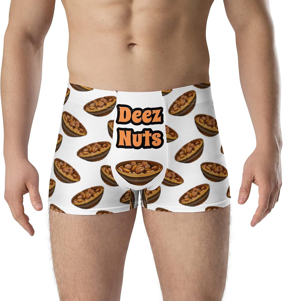 Deez Nuts Underwear - Funny Boxer Briefs White