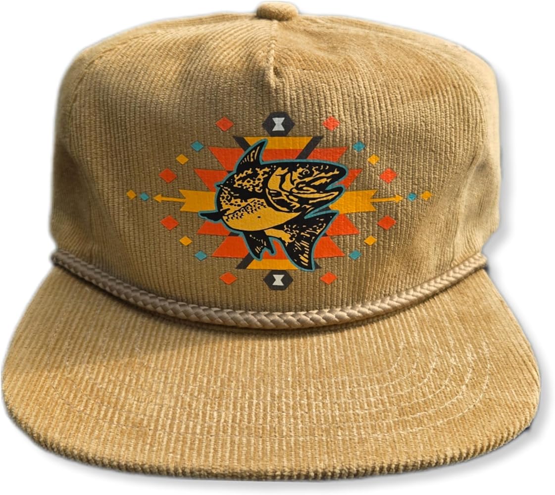 Corduroy Aztec Trout Snapback Hat Cap Fly Fishing