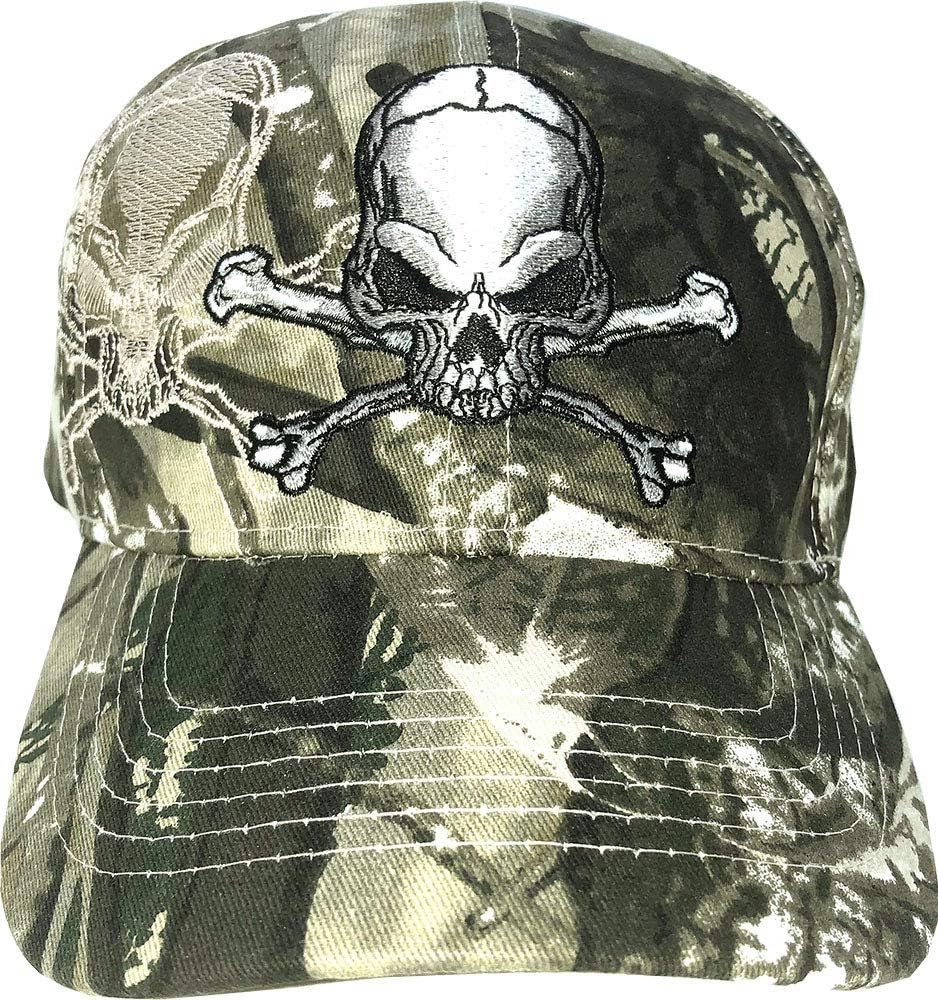 Skull and Crossbones Cap with Shadow 3D Embroidery Baseball Cap Hat