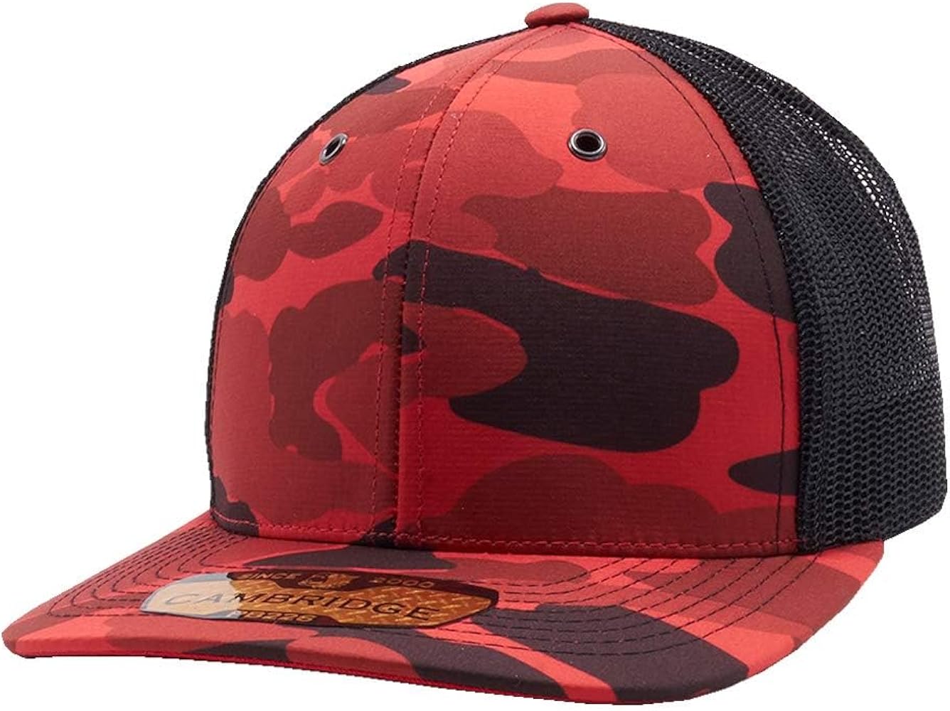 Pit Bull Premium Headwear Cambridge Trucker Hat Shiny Camo Mesh Back Adjustable Snapback Hat Baseball Cap for Men & Women