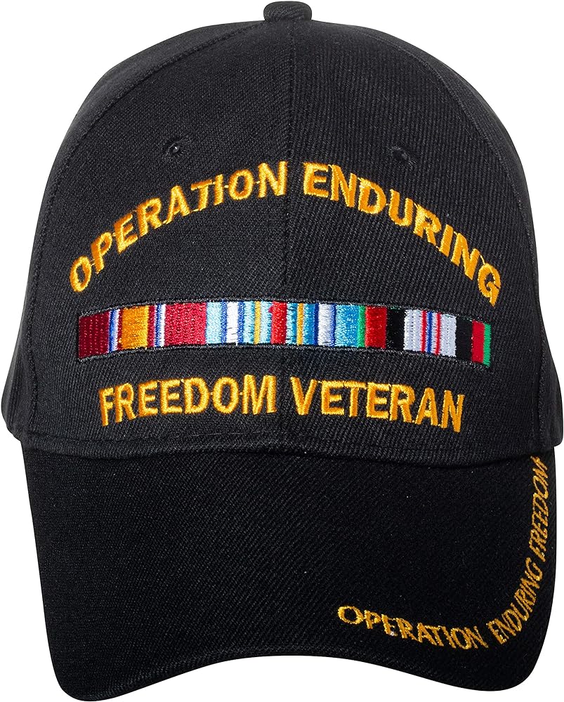 Artisan Owl Operation Enduring Freedom (OEF) Veteran Embroidered Black Baseball Cap