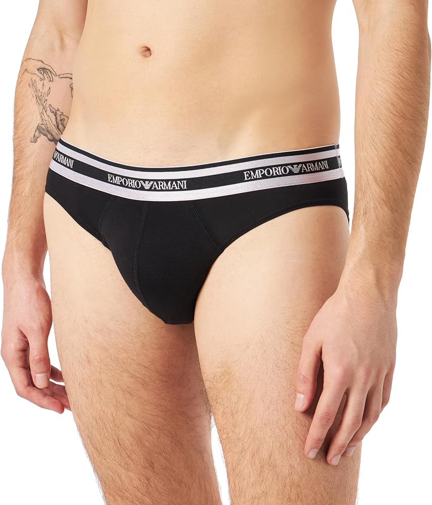 Emporio Armani Men's Stretch Cotton Shiny Logoband Brief