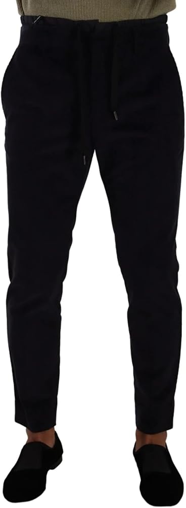 Dolce & Gabbana Blue Cotton Skinny Corduroy Trouser Men's Pants