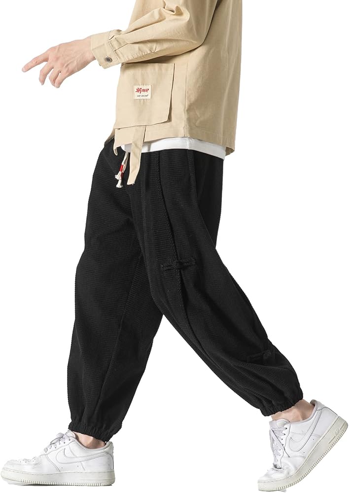 Men's Joggers Sweatpants Casual Wide Leg Jogger Pants Lightweight Sweat Pants with Pockets