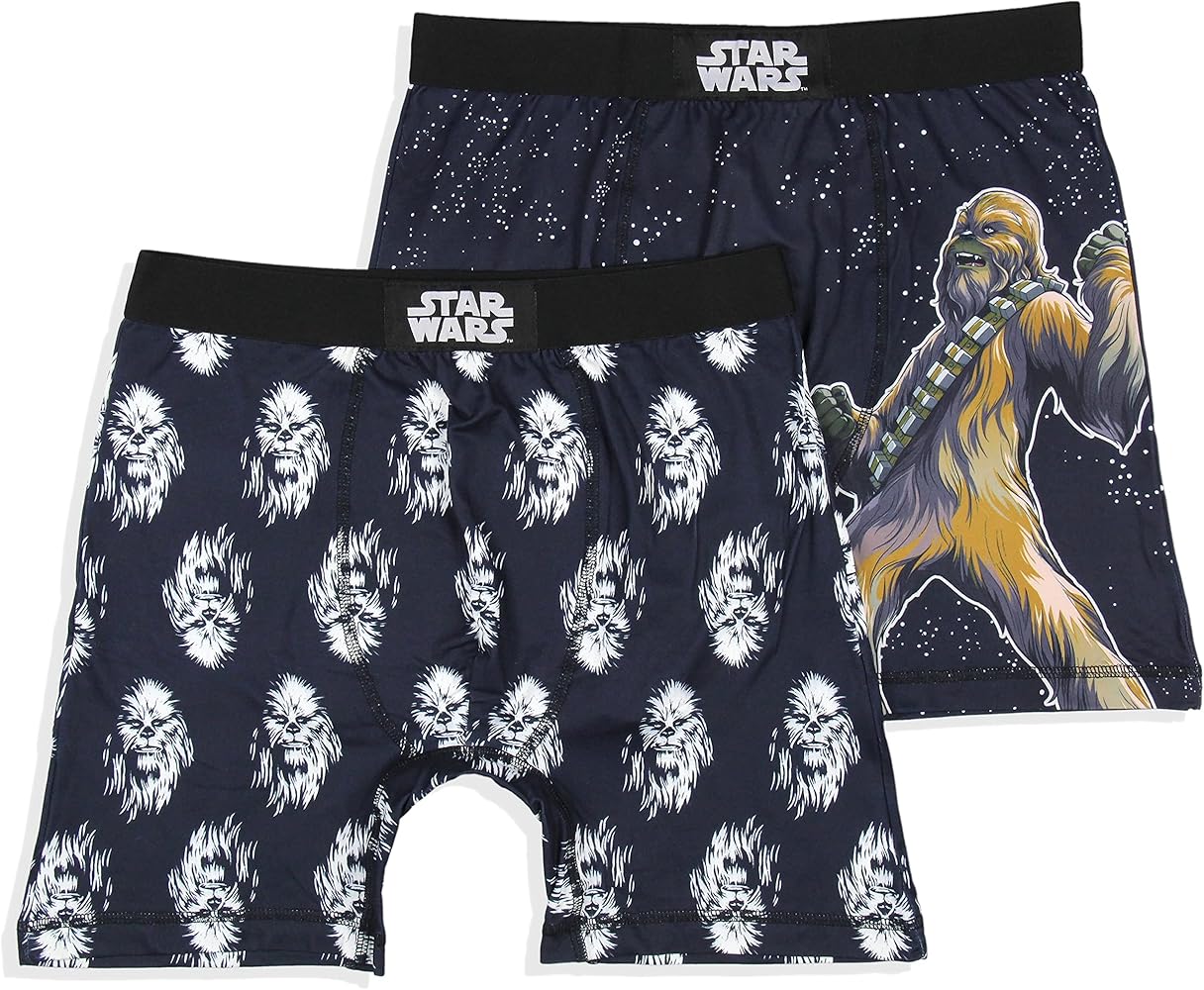 INTIMO Star Wars Mens' 2 Pack Chewbacca Boxers Underwear Boxer Briefs