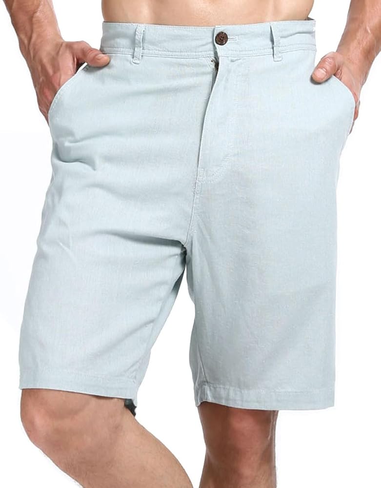 Lavenderi Men's Linen Classic Relaxed Fit Short with Pocket