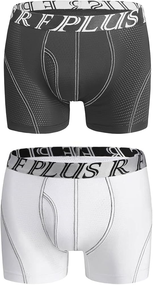 F plus R Men's Pro Soft Mesh Boxer Ultra Strength Sports Active Boxer Underwear Trunks