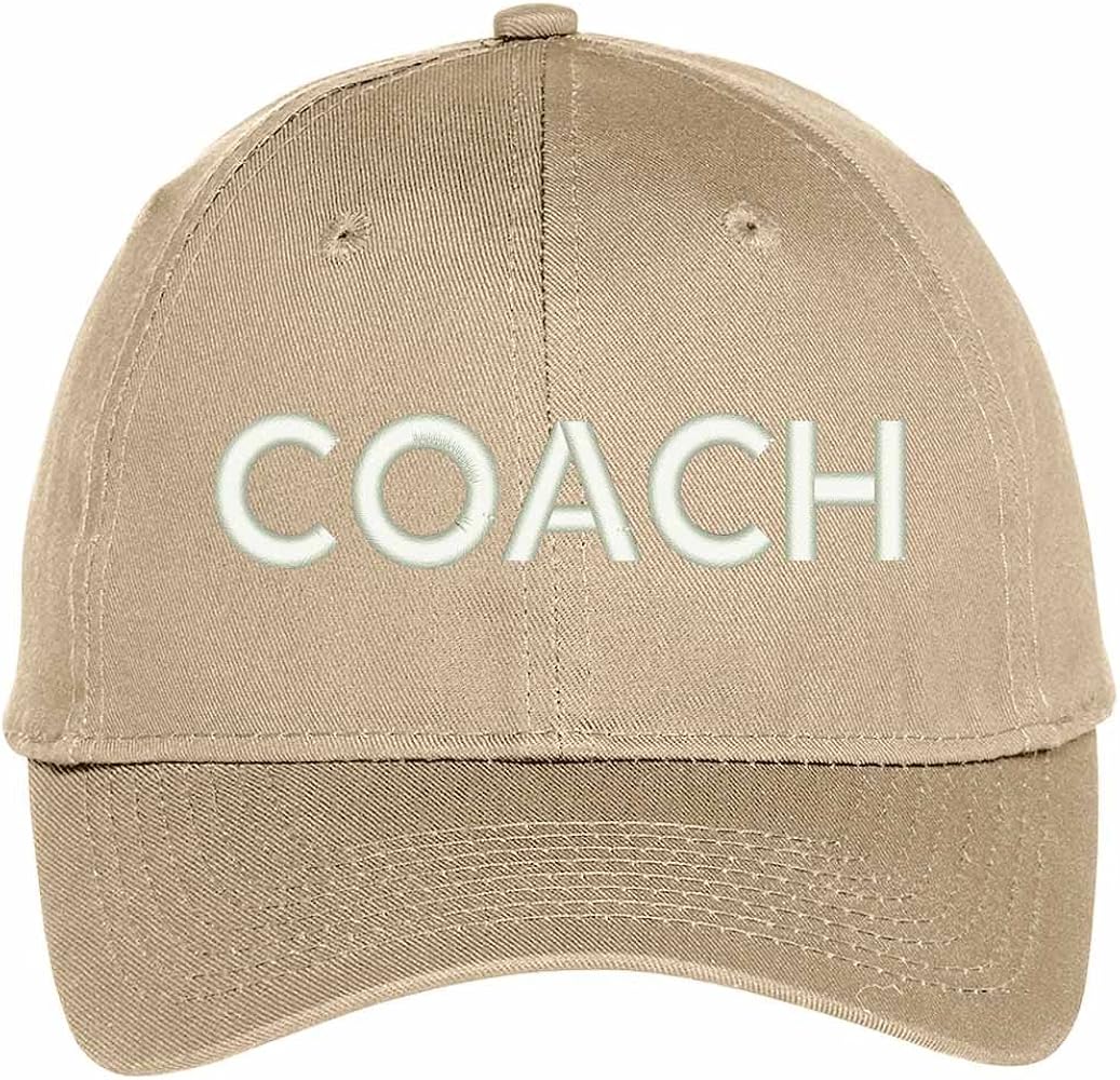 Trendy Apparel Shop Coach Embroidered High Crown Baseball Cap - Khaki