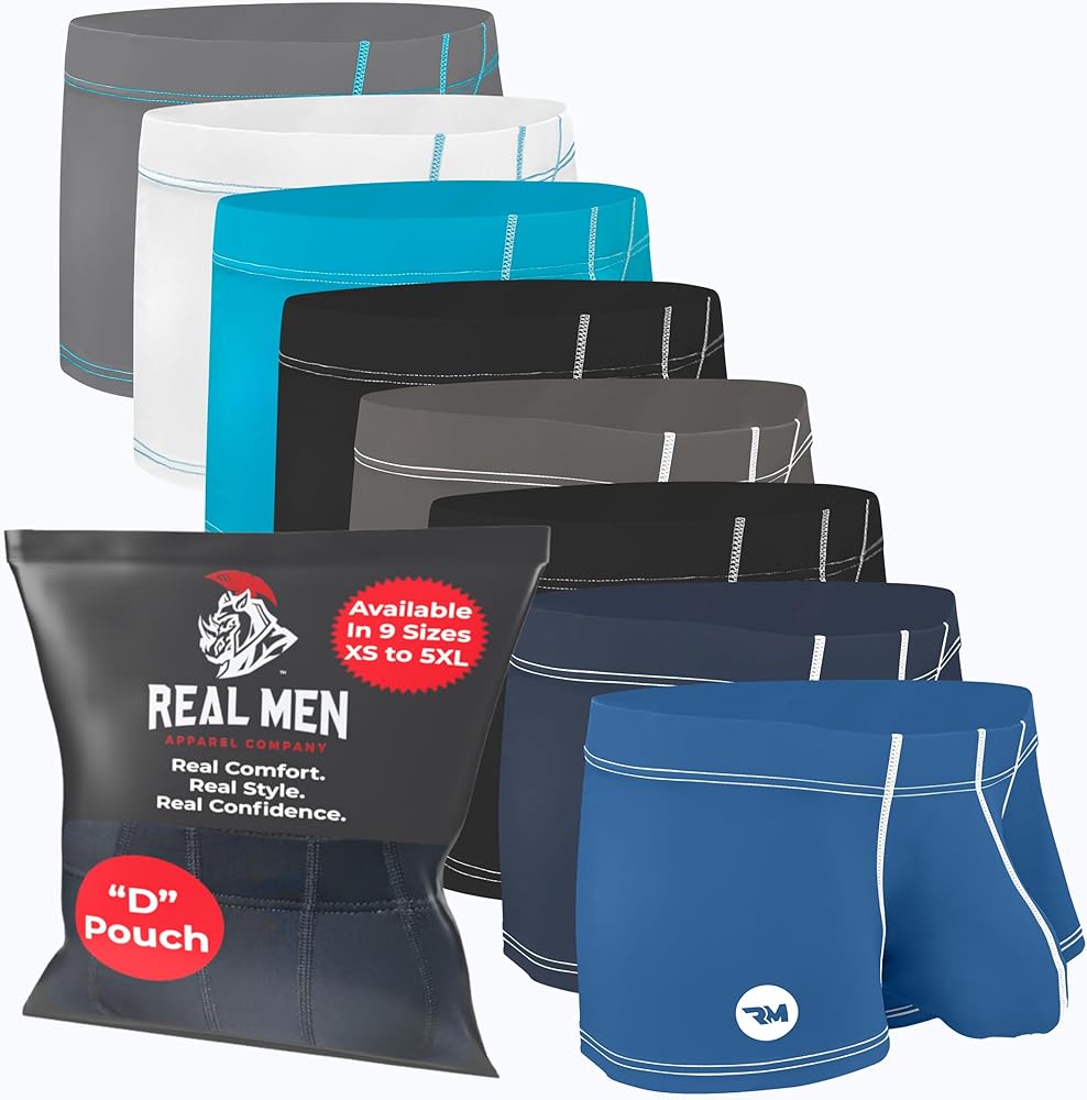 Real Men Bulge Enhancing Sexy Underwear 3in Ice Silk Nylon 4-Pack 2XL BUNDLED WITH Super Sexy 4-Pack Sports Briefs 2XL