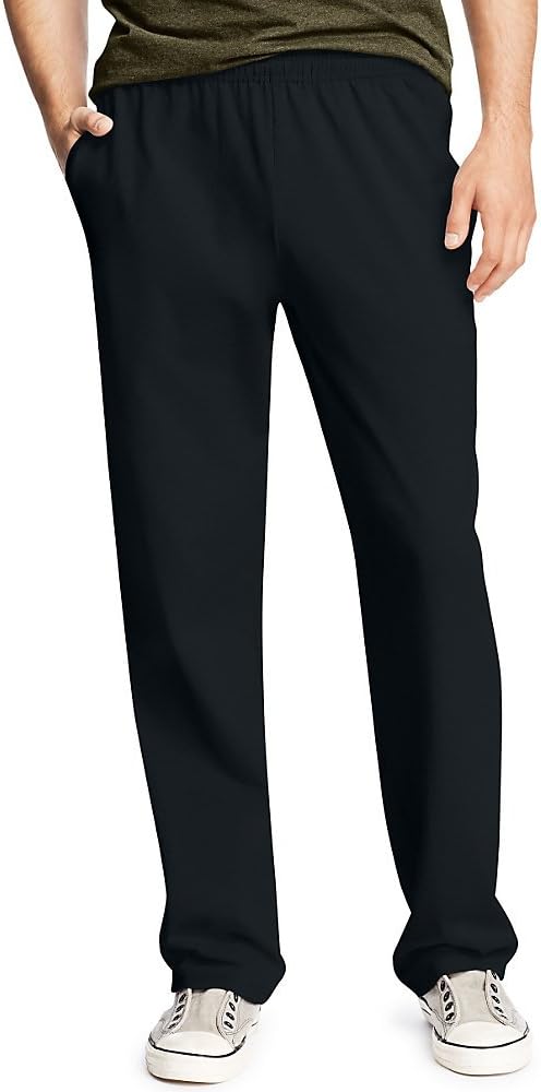 Hanes X-Temp Mens Jersey Pocket Pant Black