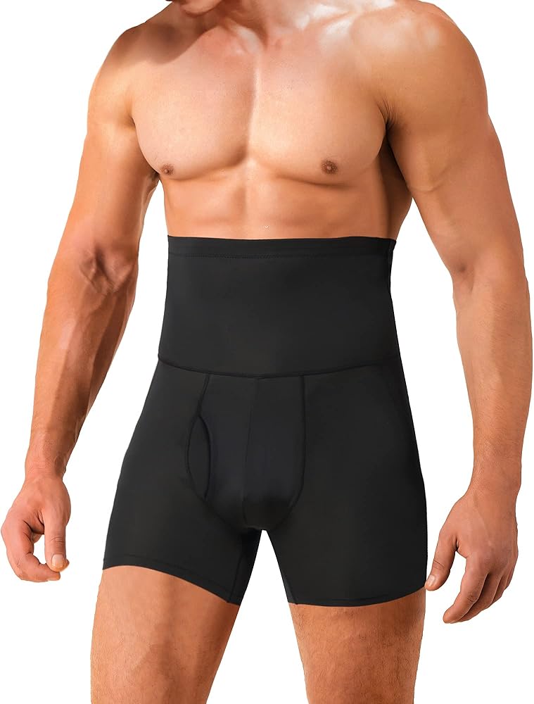 Men Tummy Control Shapewear Shorts High Waist Slimming Body Shaper Girdle Compression Underwear Boxer Brief