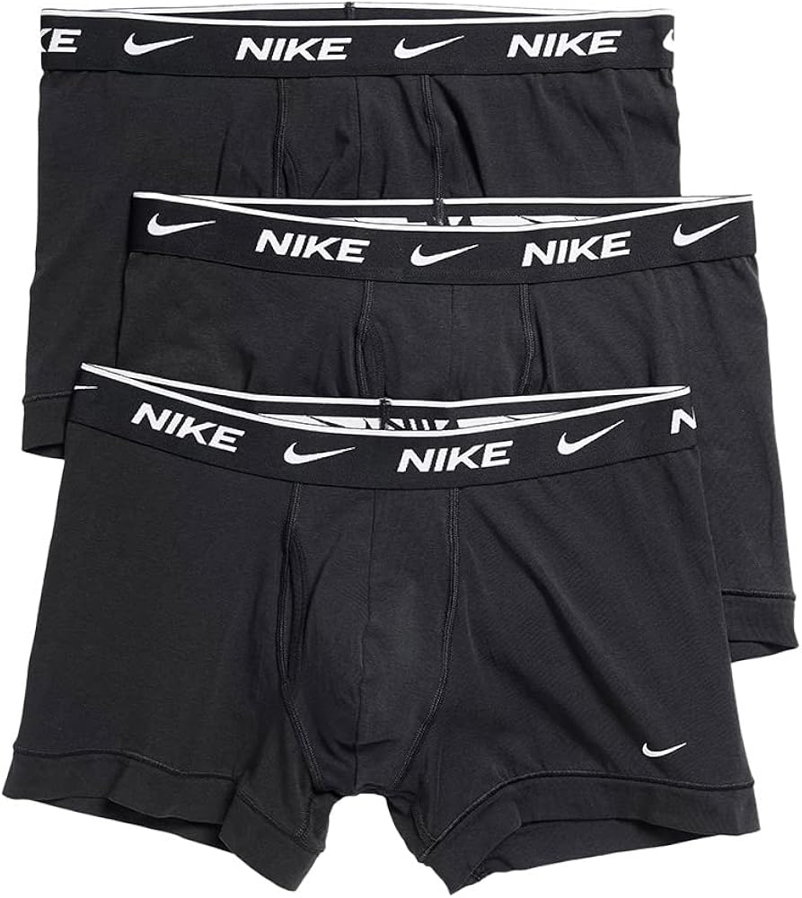 Nike 3Pk Trunk Evyd Cotton Mens Active Underwears Size L, Color: Black/White