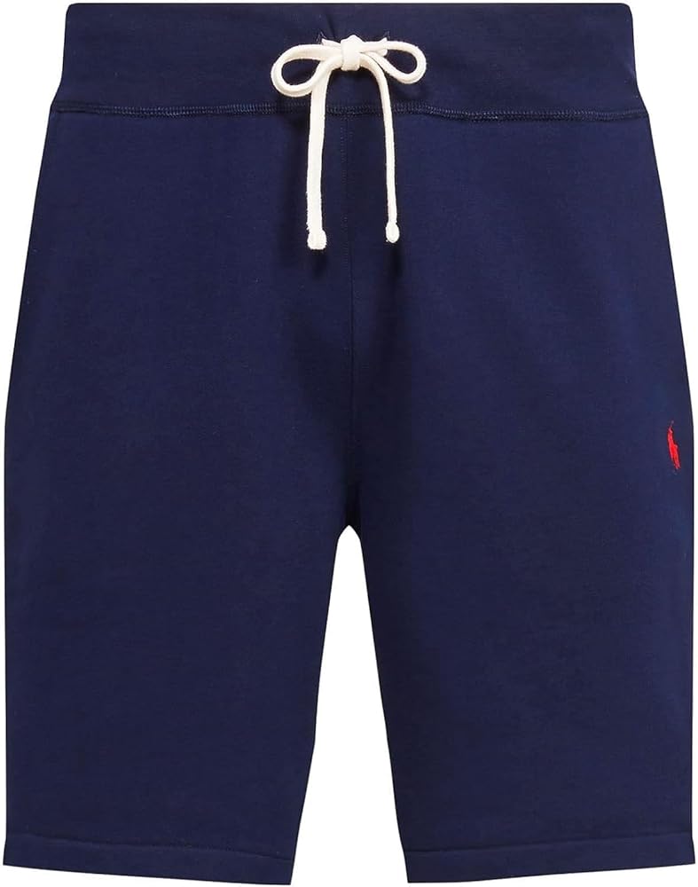 POLO RALPH LAUREN Men's Drawstring Waist Pony Fleece Shorts Cotton/Polyester Blend (X-Large, Navy)