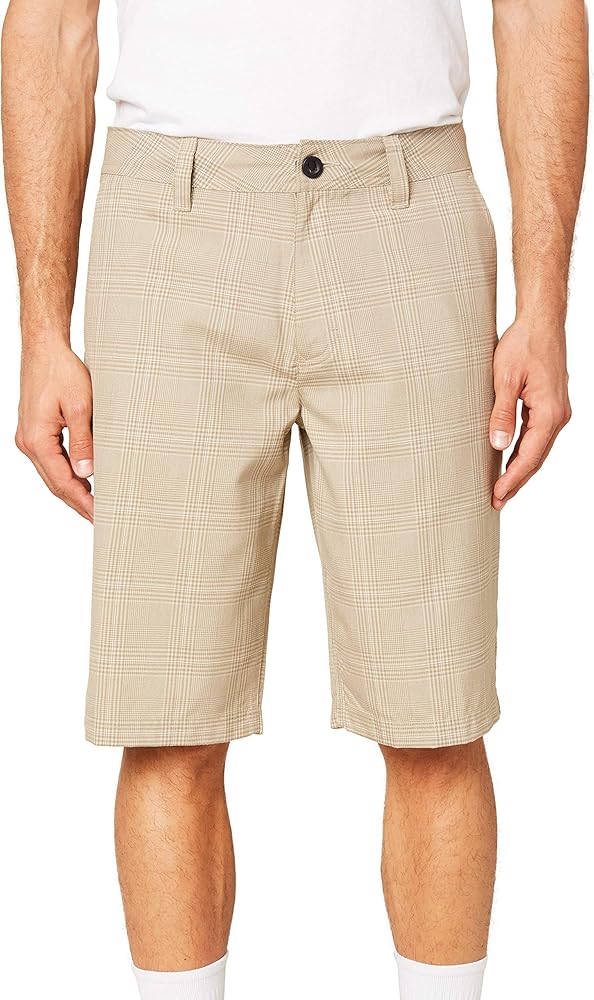 O'NEILL Men's Standard Fit Chino Short, 21 Inch Outseam (Khaki/Westmont Plaid, 28)