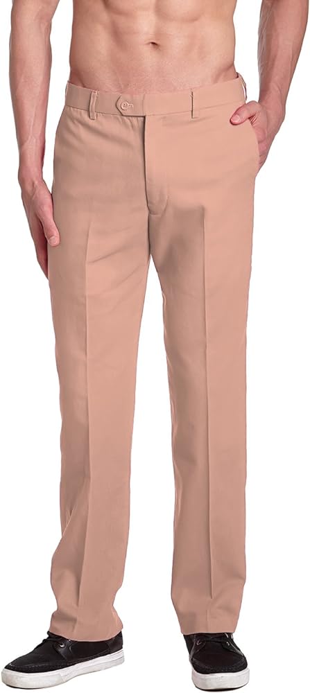 Brand Men's Blush Dusty ROSE PINK Dress Pants Flat Front Mens Trousers