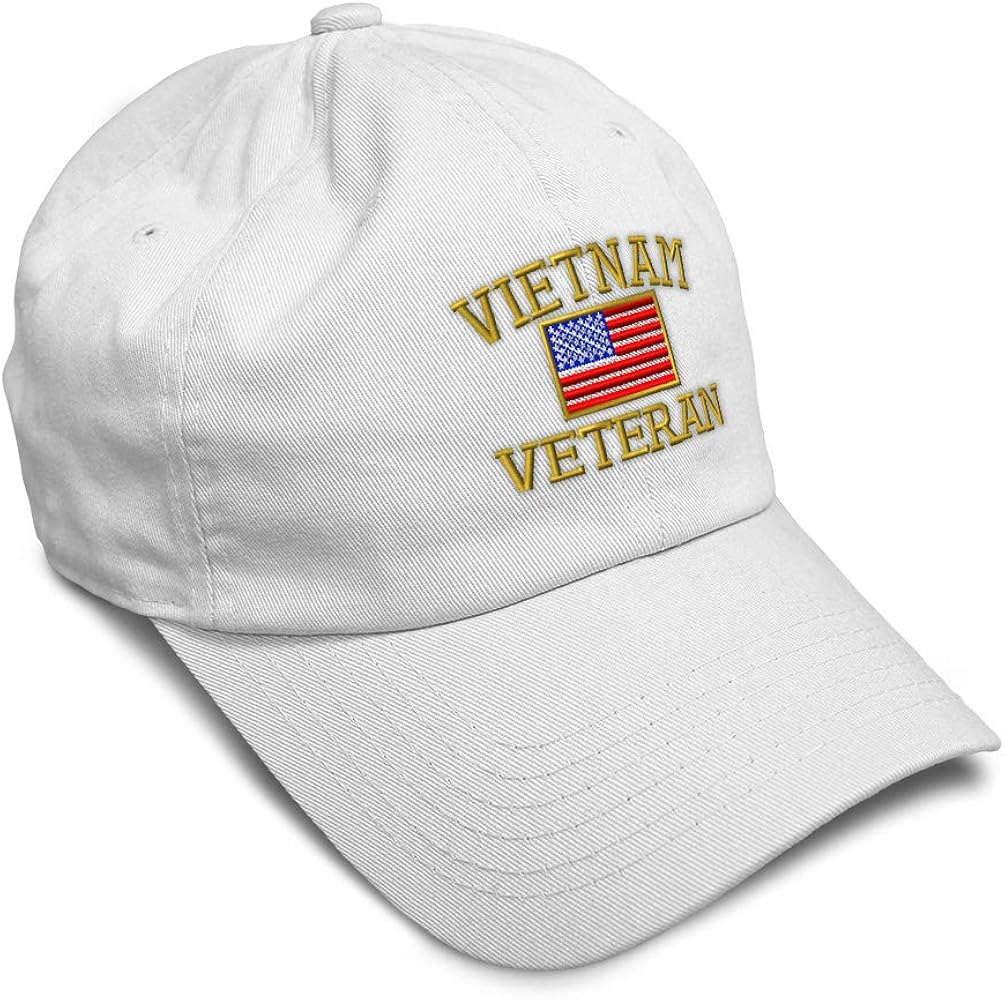 Soft Baseball Cap Vietnam Veteran War B Embroidery Flags USA Twill Cotton Army Dad Hats for Men & Women