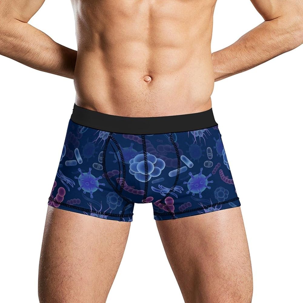 Viruses And Microbes Soft Mens Underwear Boxer Briefs Stretch Classic Basic Panties