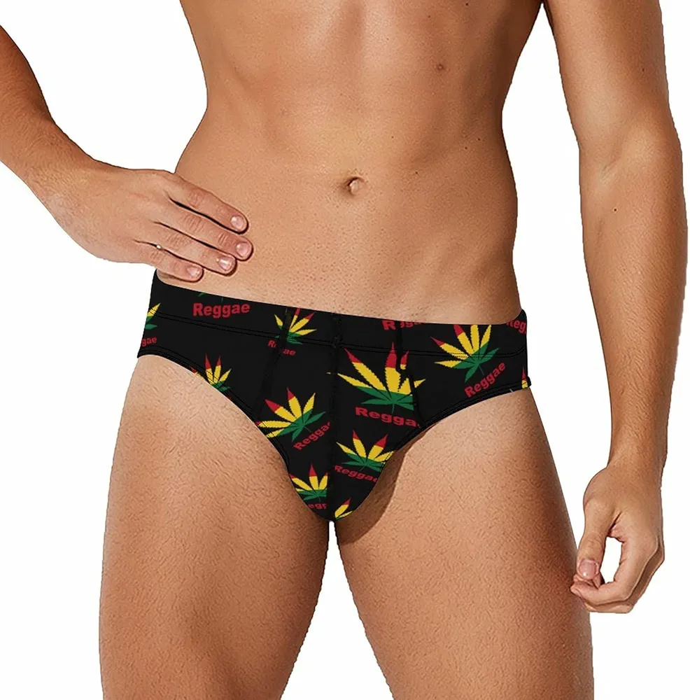 Weed Reggae Men's Underwear Briefs Breathable Underpants with Stretch Waistband