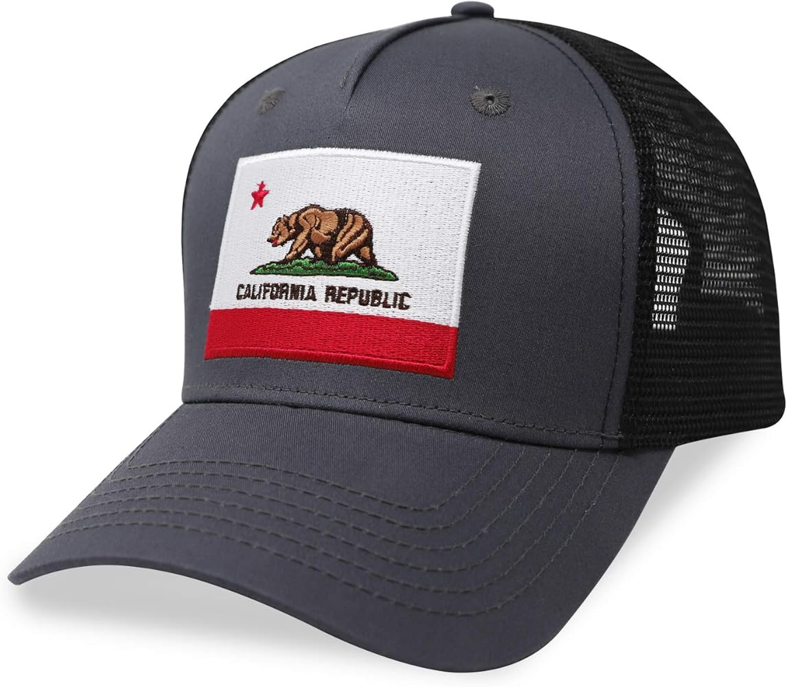 Premium California Flag Hat for Men and Women - Snapback Trucker Baseball Cap