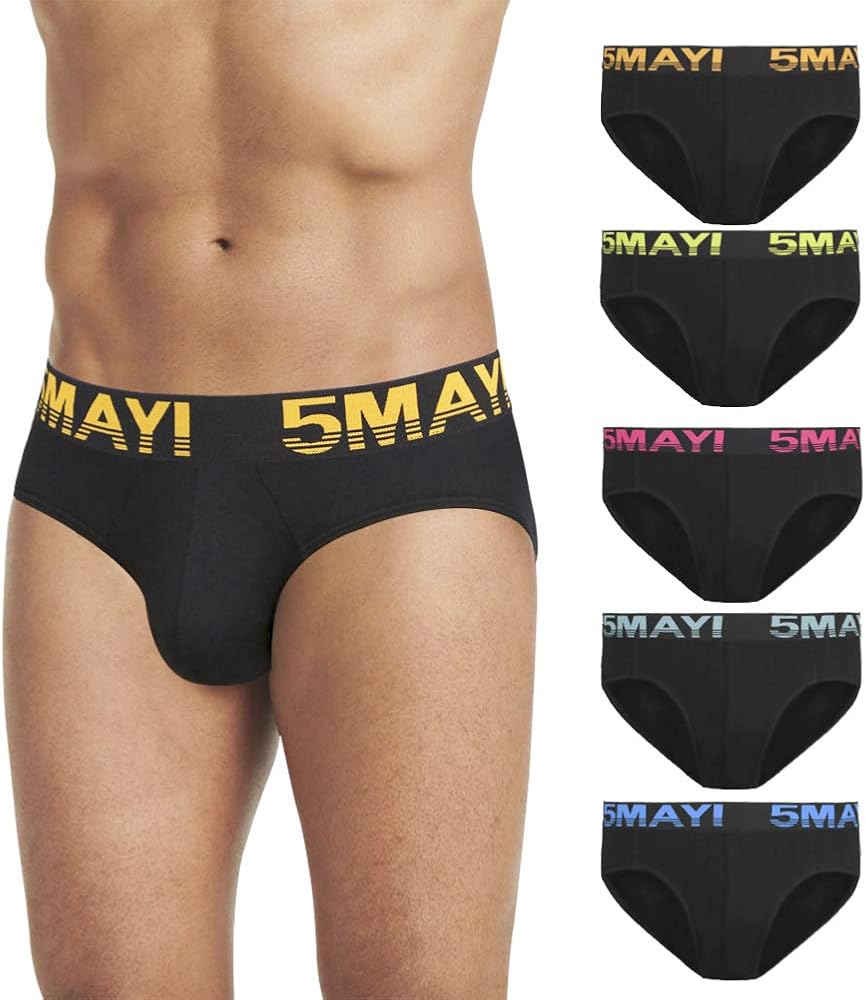 5Mayi Mens Briefs Underwear Mens Low Rise Briefs for Men Pack S M L XL XXL