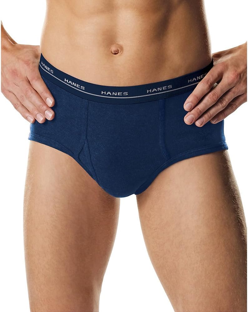 Hanes Mens 3-Pack Mid-Rise Exposed Waistband Briefs