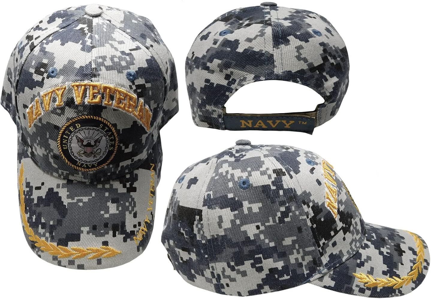 Trade Winds New USA Navy Veteran Baseball Style Embroidered HAT Blue camo Cap Vet Naval A128