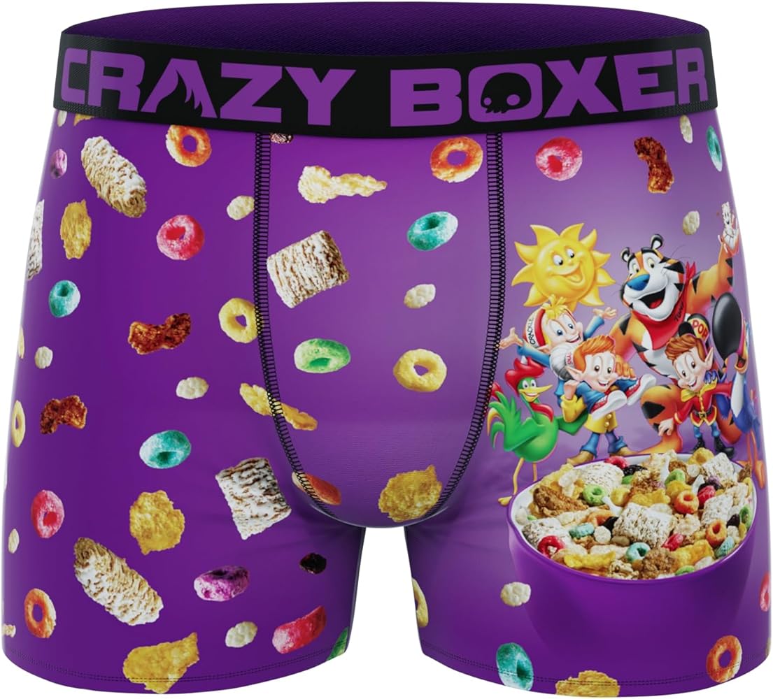 CRAZYBOXER Men's Underwear Kelloggs Resistant Lightweight Boxer Brief Non-slip waistband Purple