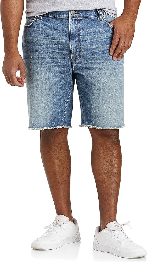 True Nation by DXL Big and Tall Athletic-Fit Faded Denim Shorts, Faded Blue