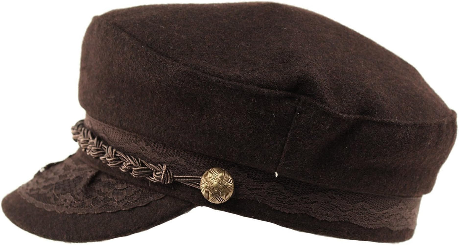 Men's Greek Fisherman Sailor Fiddler Winter Wool Driver Hat Flat Cap