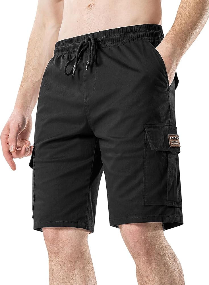 Men's Drawstring Cargo Shorts Relaxed Fit Shorts with Pockets Work Hiking Summer Athletic Short Men