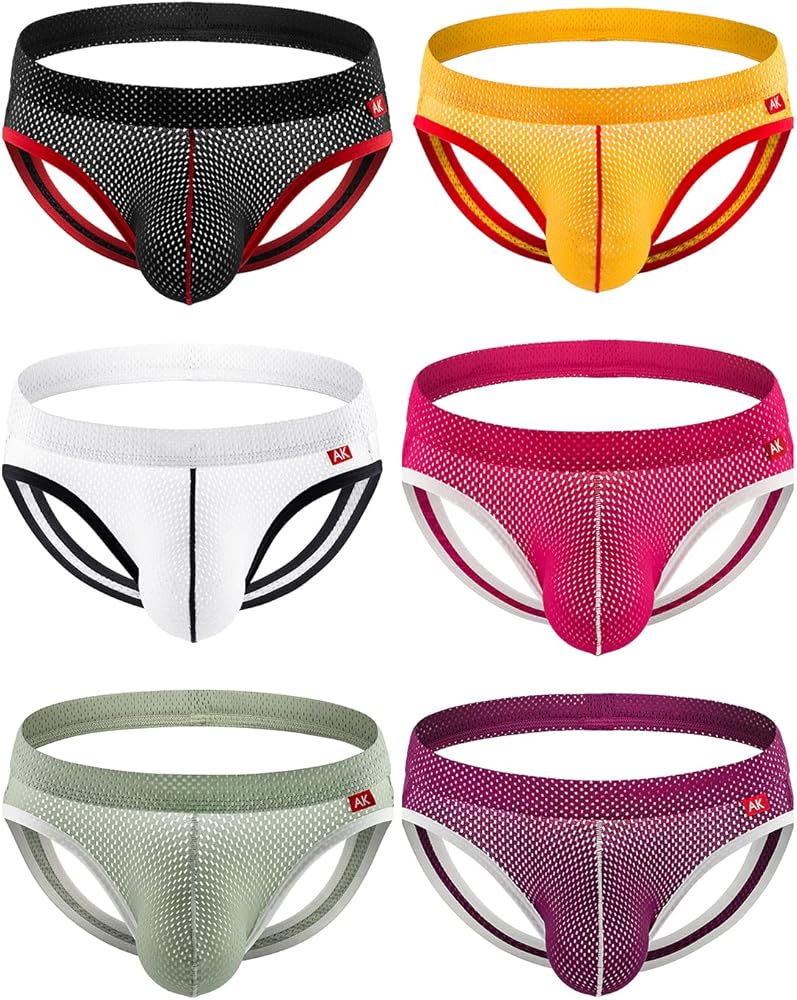 Arjen Kroos Mens Jockstrap Low Rise Sexy Underwear Mesh Breathable Jock Strap Multipack