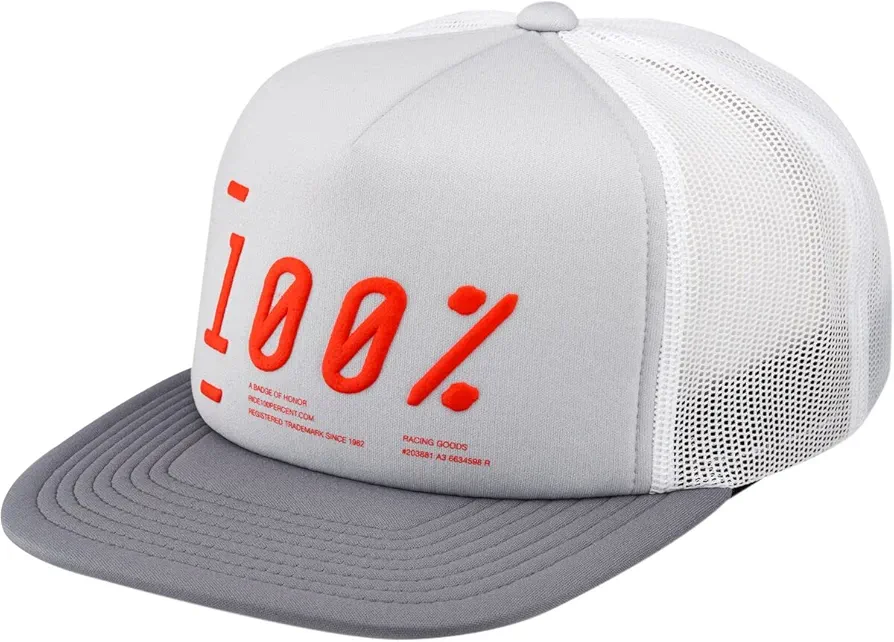 100% Men's Transfer Trucker Adjustable Hats,One Size,Grey