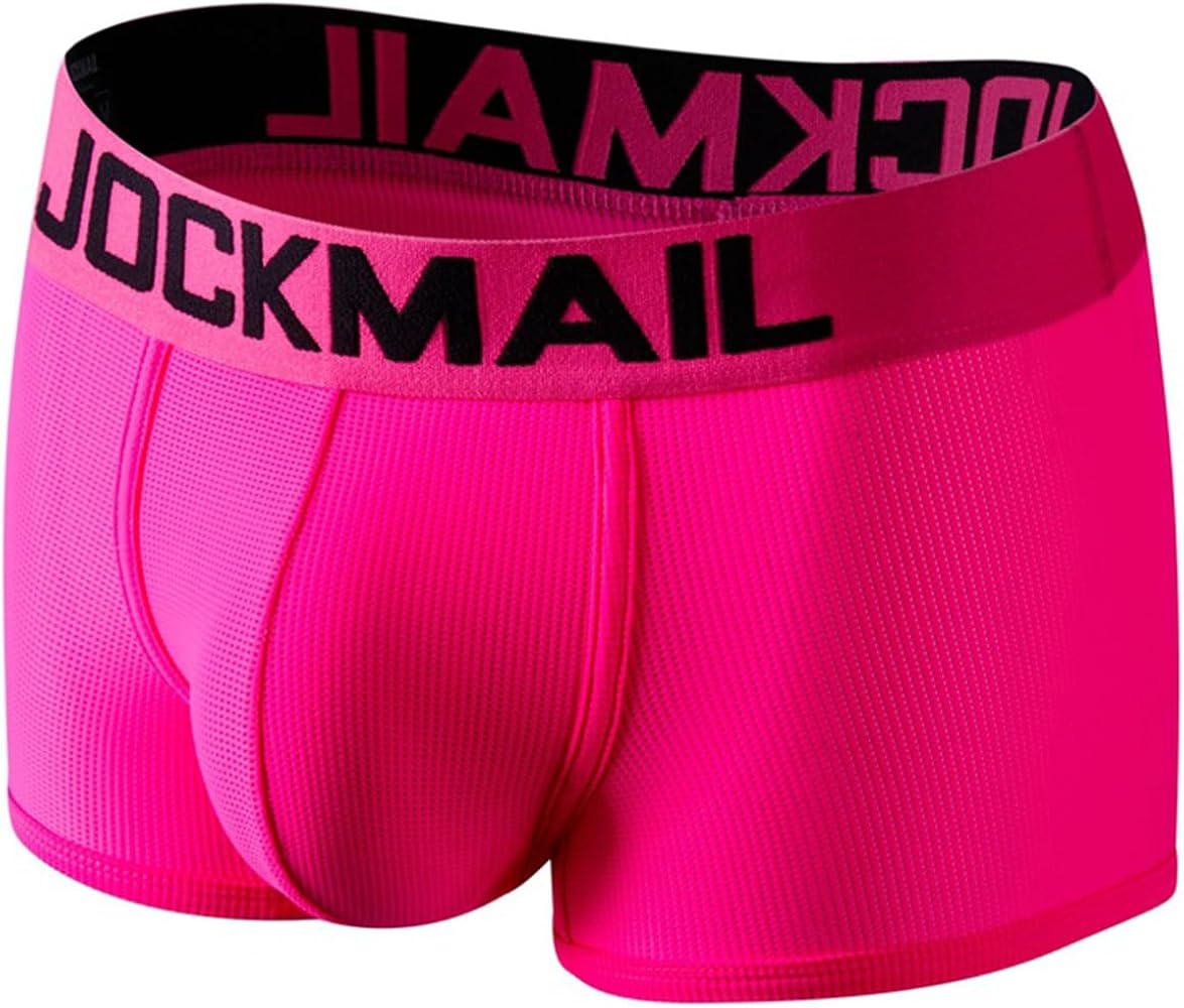 JOCKMAIL Mens Boxer Briefs Low Waist Soft Semi-Transparent Ice Silk Cool Dry Fashion Underwear Men Trunk One Pack