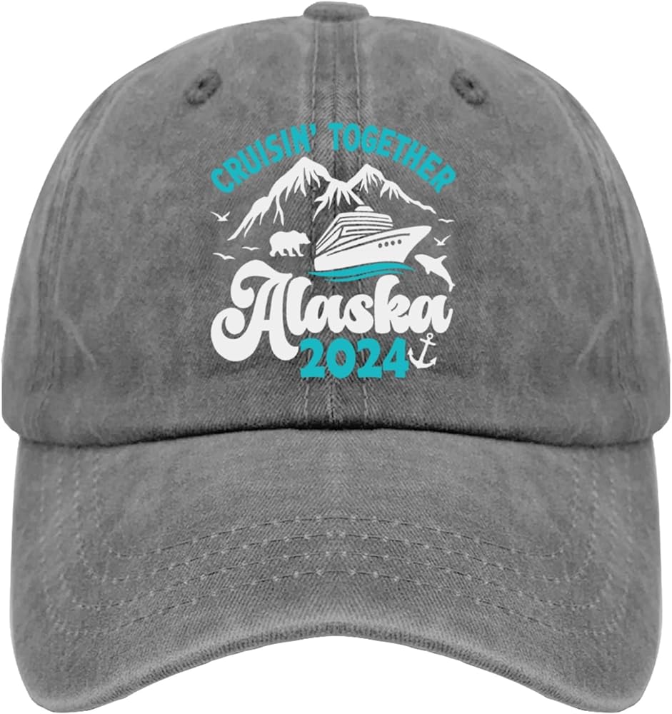 Alaska Cruise 2024 Hat Sports Hat Pigment Black Womens Beach Hat Gifts for Son Cycling Hats