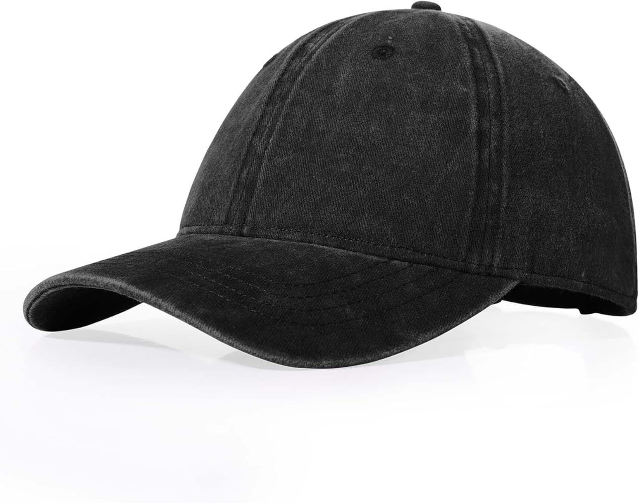 Oversize XXL Washed Cotton Baseball Cap, Extra Large Hat for Big Heads 23.5"-26", Plus Size Unstructured Denim Dad Hats