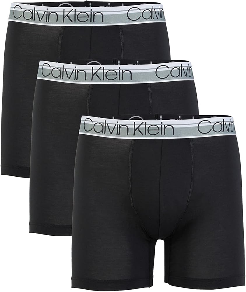 Calvin Klein Men`s Microfiber Boxer Briefs 3 Pack (Black(NP2370-001)/Silver, m)