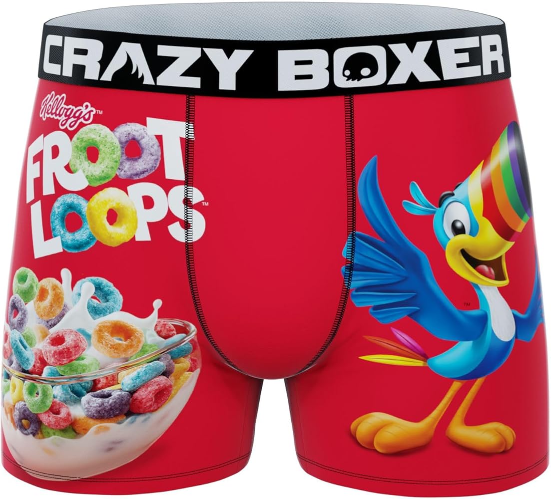 CRAZYBOXER Men's Underwear Kellogg's Toucan Sam Stretch Breathable Boxer Brief Anti-irritation