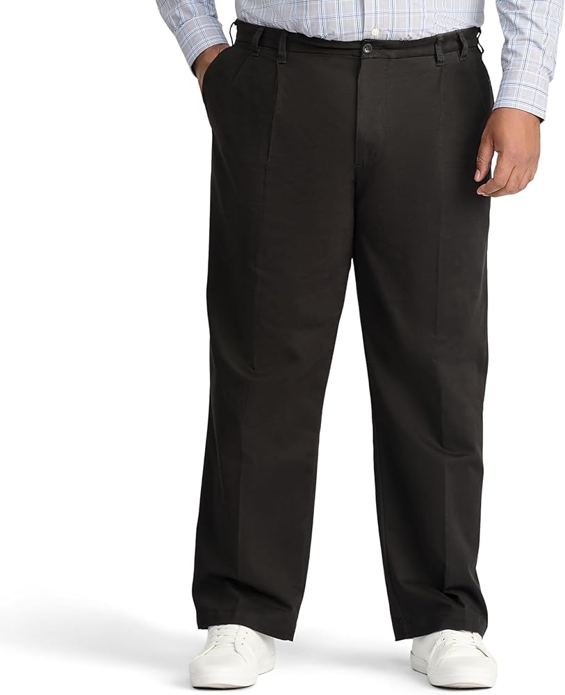 IZOD Men's Big and Tall Performance Stretch Pleated Pant