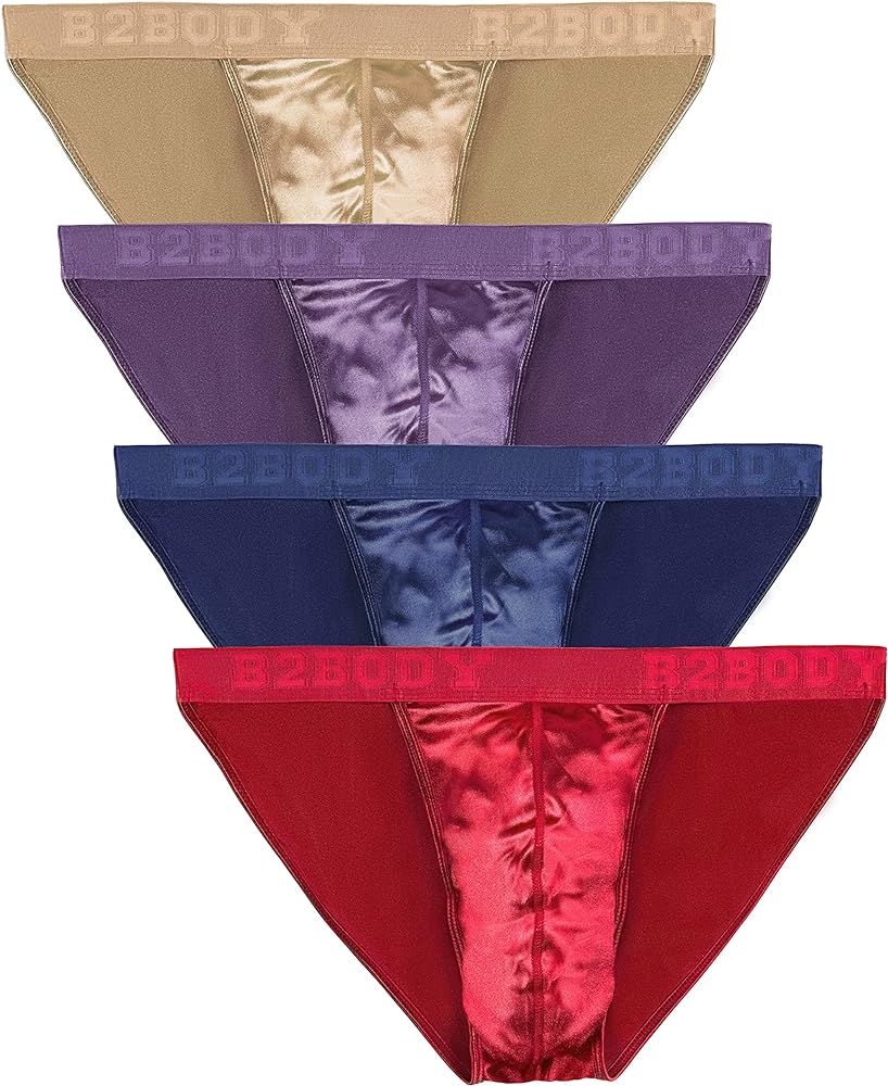 Mens Satin Sport Bikini Small to 4XL Silky Sexy Mens Underwear Multi Pack