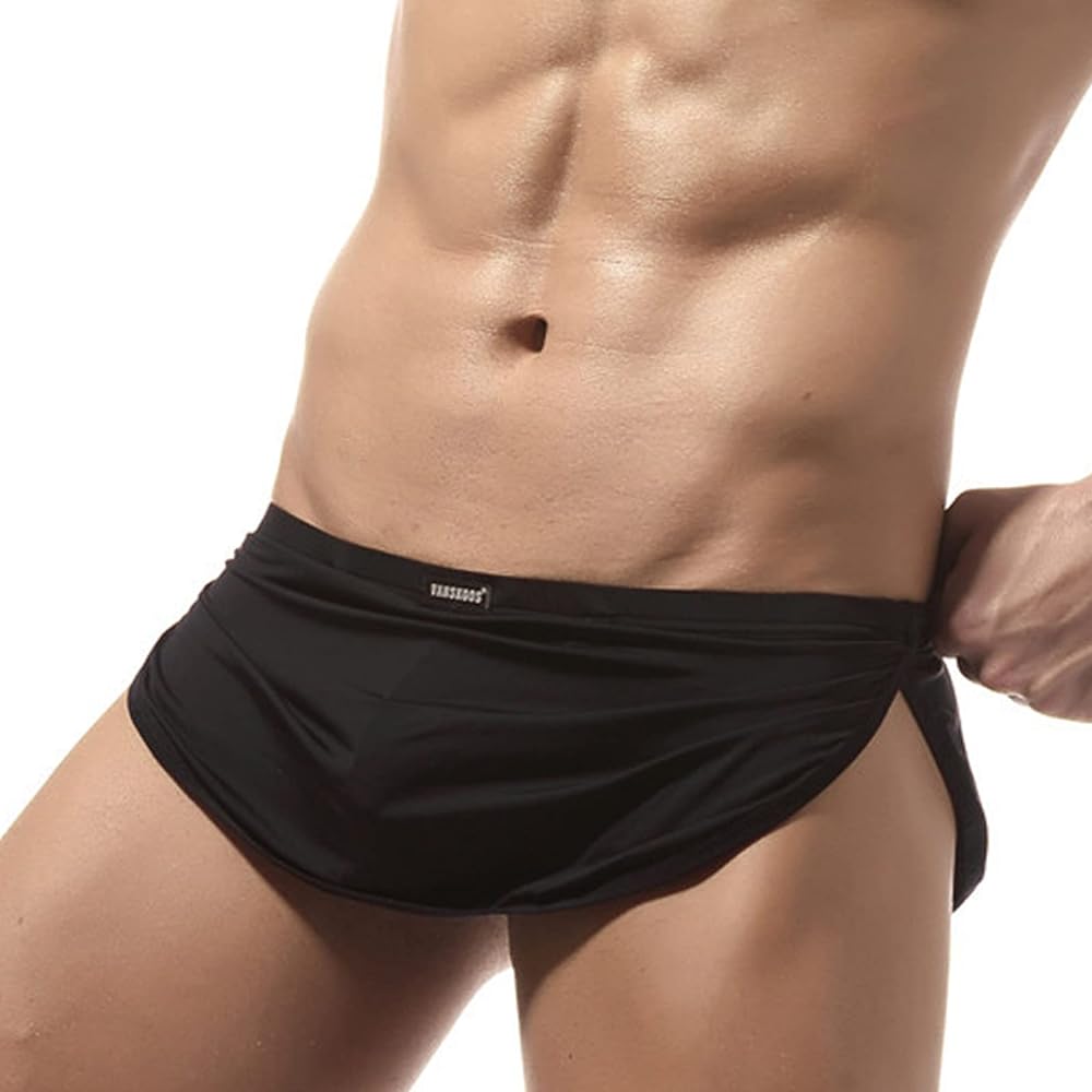 Men's T-Back Thongs Sexy Low Rise G-String Briefs Comfy Underwear Regular Soft Cozy Underwear Black