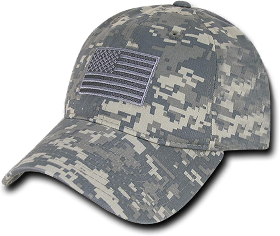 Rapid Dominance.. American Flag Embroidered Washed Cotton Baseball Cap - ACU Camo …