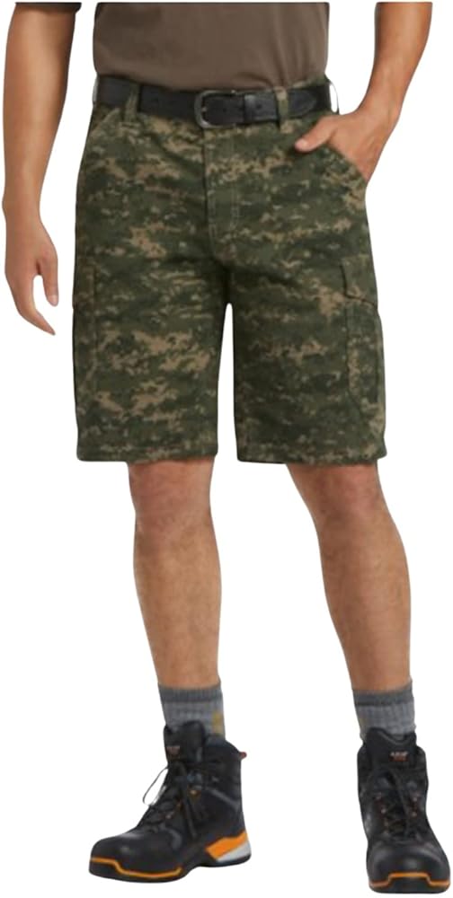 ARIAT Men's Rebar Durastretch Made Tough Camo Cargo Work Shorts Green 29