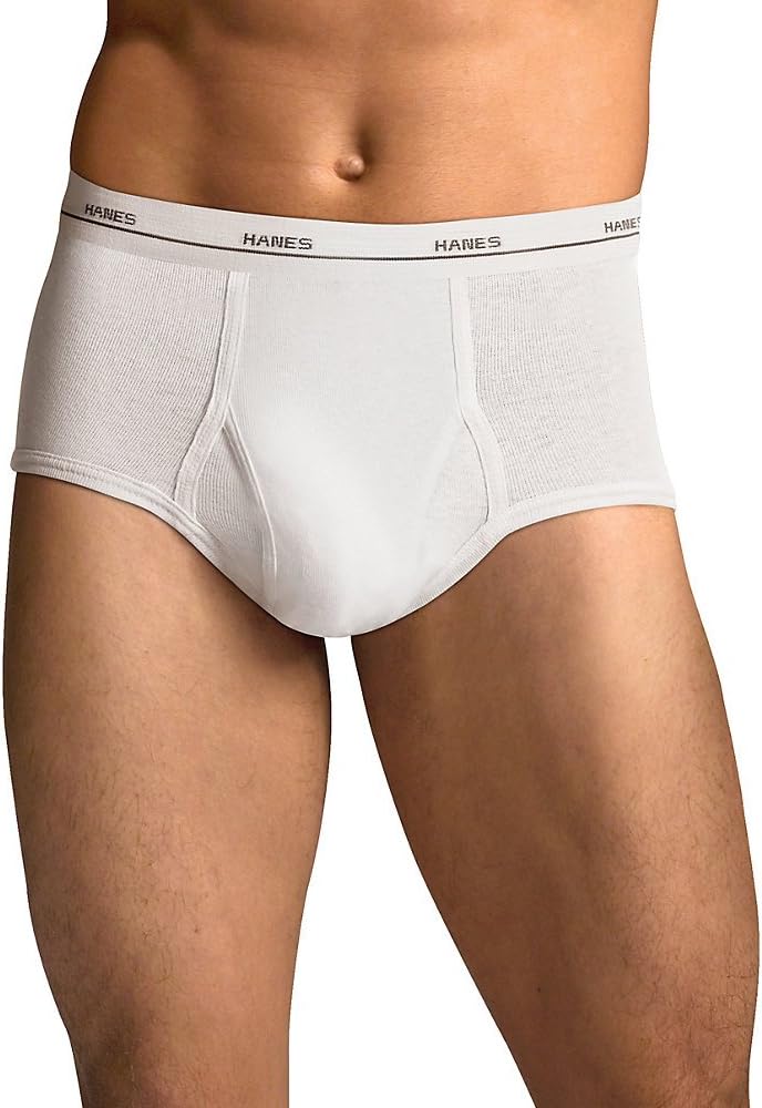 Hanes Men's White Briefs 3 Pack, M-White