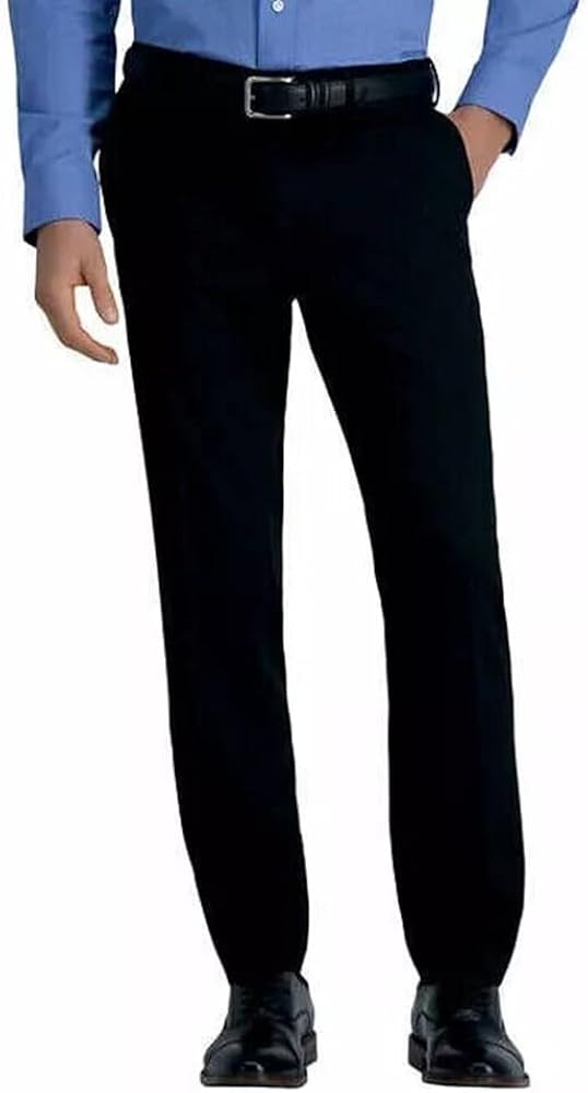 Haggar Men’s Performance Straight Fit 365 Flex Dress Pants (US, Waist Inseam, 34, 30, Regular, Regular, Black)