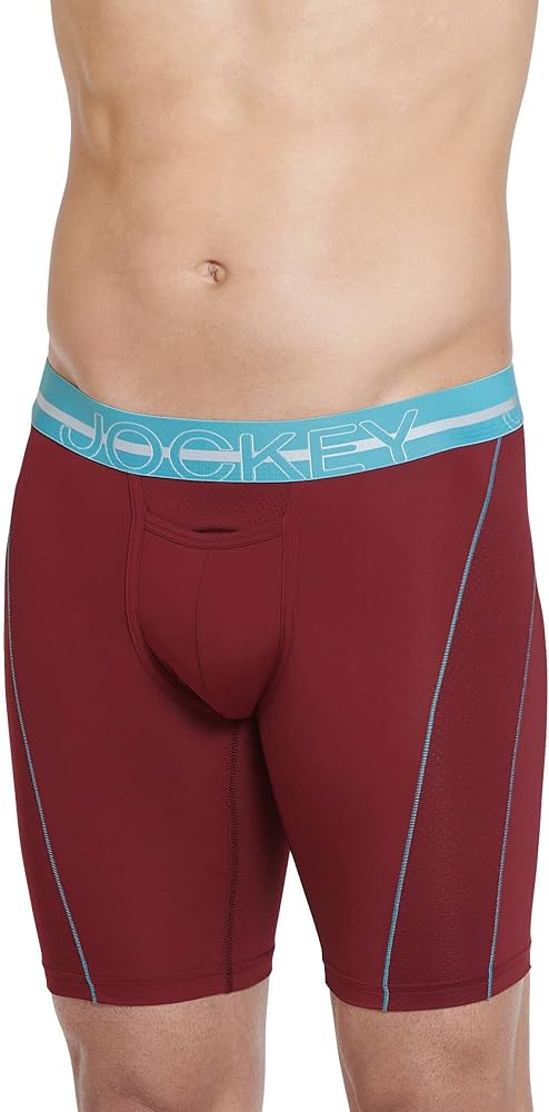 Jockey Men's Underwear Sport Silver Microfiber 9" Long Leg Boxer Brief