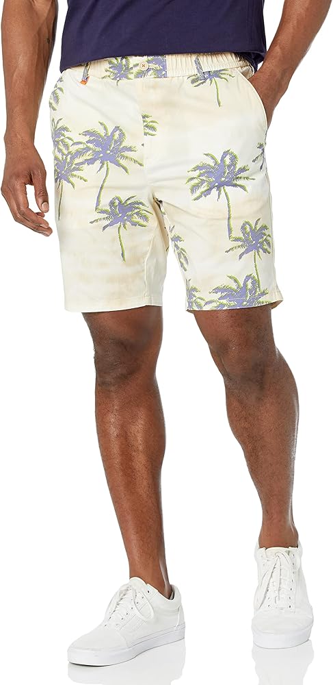 BOSS Men's Tropical Print Cotton Blend Shorts