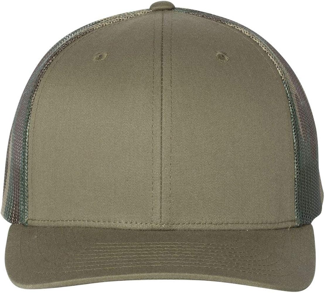 RICHARDSON - Printed Mesh-Back Trucker Cap - 112PM - One Size - Green Camo/Stars & Stripes